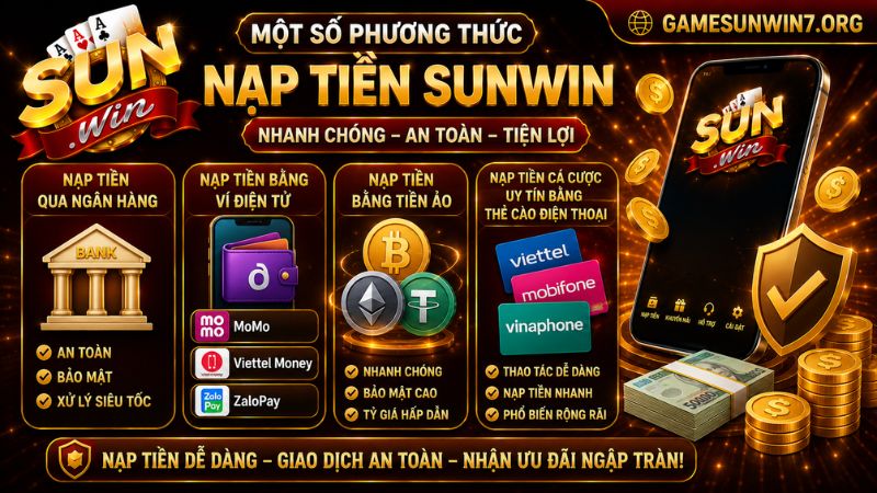 Một số phương thức nạp tiền SUNWIN phổ biến